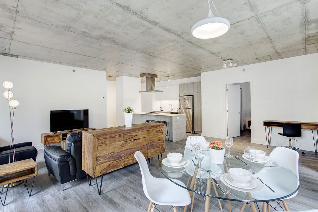Le Shaughn Montreal dining and living area