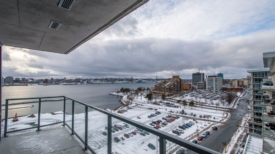 Balcony view from The Killick apartment in Dartmouth, Halifax